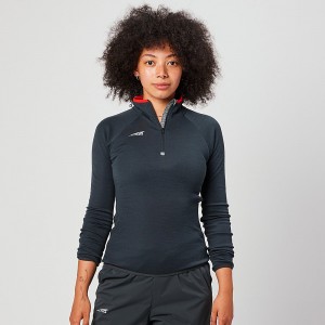 Altra CORE MERINO WOOL 1/2 ZIP Toppe Dame Sort | AL5294D71