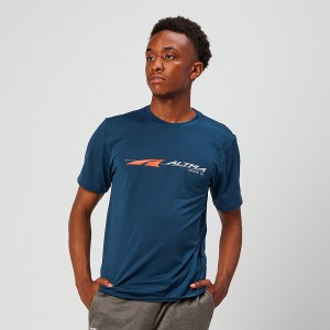 Altra EVERYDAY PERFORMANCE SHORT SLEEVE T-Shirt Herre Mørkeblå | AL5123D25