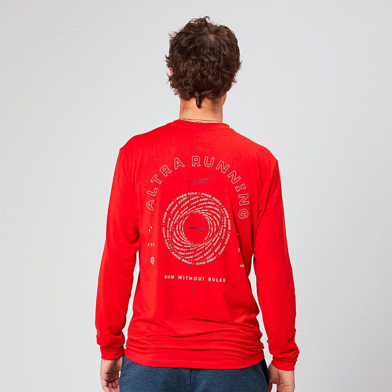 Altra EVERYDAY PERFORMANCE LONG SLEEVE T-Shirt Herre Rød | AL7389T49