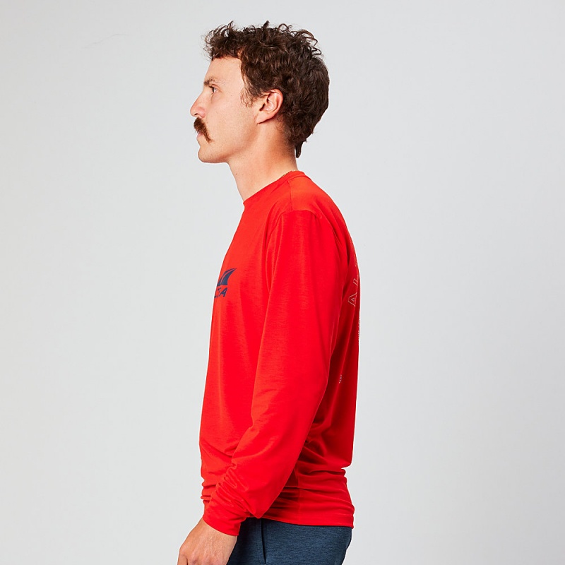 Altra EVERYDAY PERFORMANCE LONG SLEEVE T-Shirt Herre Rød | AL7389T49