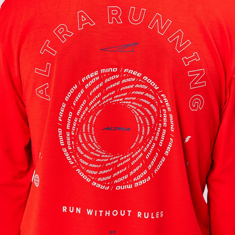 Altra EVERYDAY PERFORMANCE LONG SLEEVE T-Shirt Herre Rød | AL7389T49