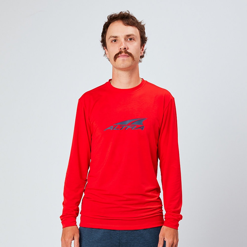 Altra EVERYDAY PERFORMANCE LONG SLEEVE T-Shirt Herre Rød | AL7389T49