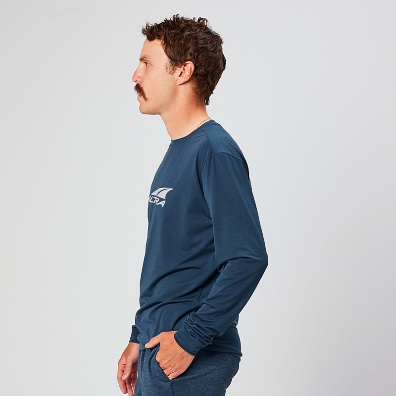 Altra EVERYDAY PERFORMANCE LONG SLEEVE T-Shirt Herre Mørkeblå | AL8920U47