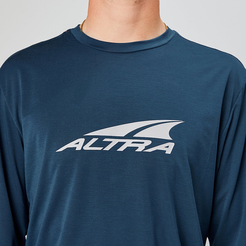 Altra EVERYDAY PERFORMANCE LONG SLEEVE T-Shirt Herre Mørkeblå | AL8920U47