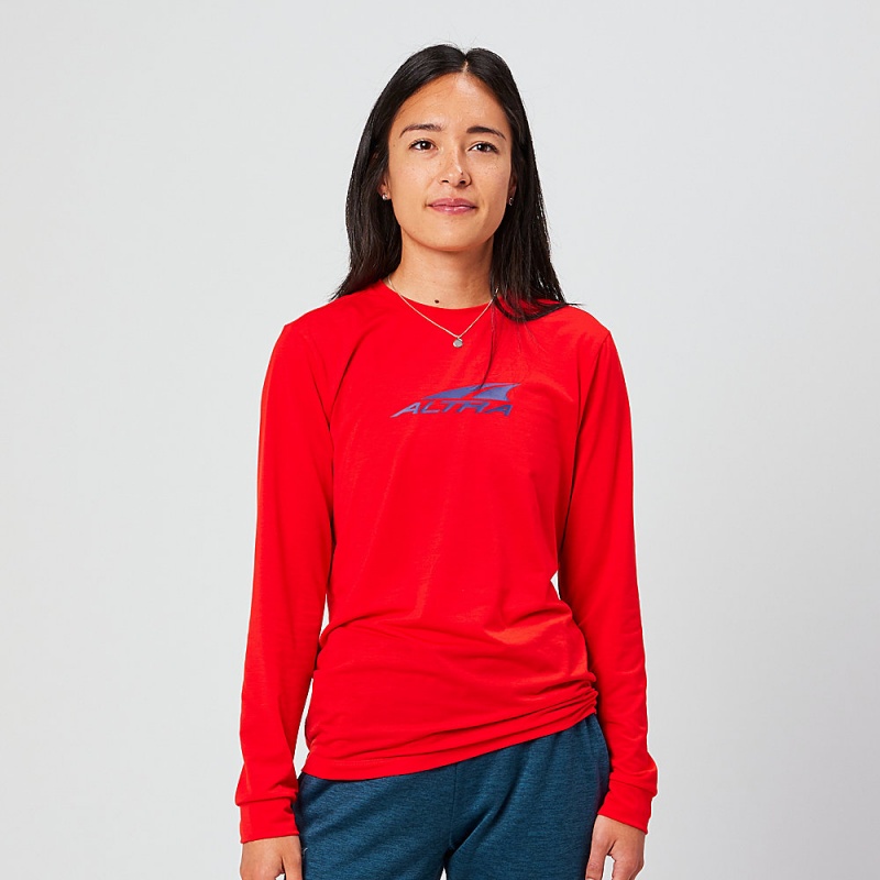 Altra EVERYDAY PERFORMANCE LONG SLEEVE T-Shirt Dame Rød | AL1372B30