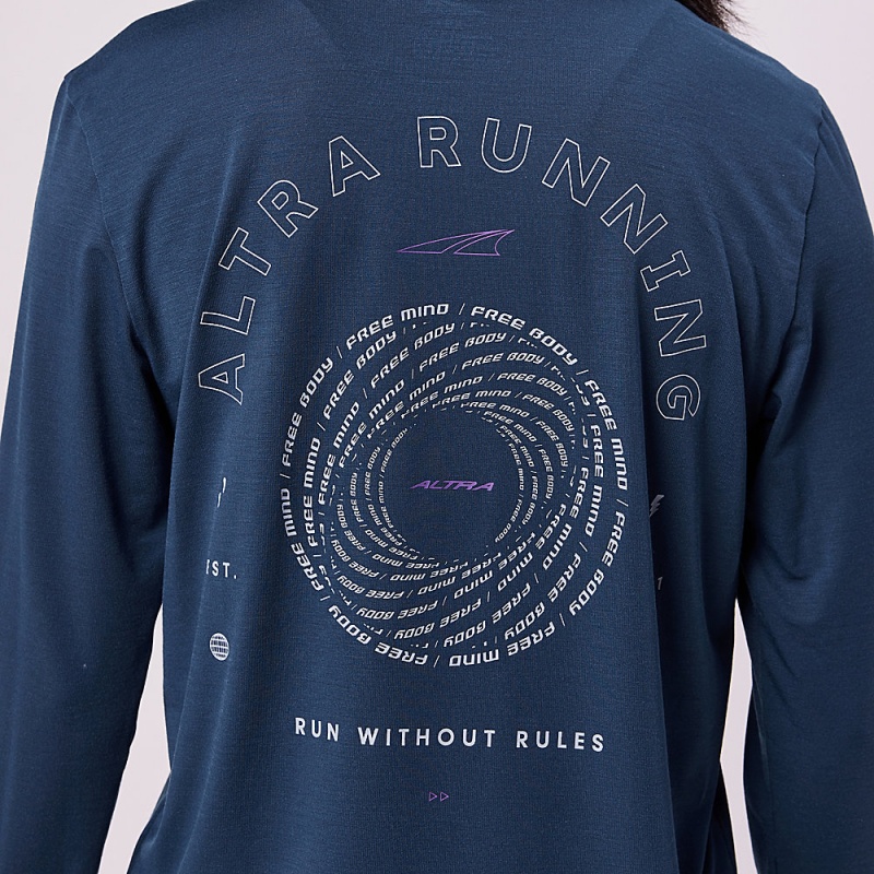 Altra EVERYDAY PERFORMANCE LONG SLEEVE T-Shirt Dame Mørkeblå | AL0219N23