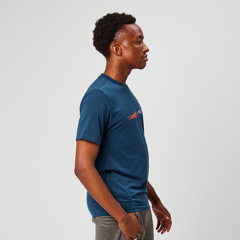 Altra EVERYDAY PERFORMANCE SHORT SLEEVE T-Shirt Herre Mørkeblå | AL5123D25