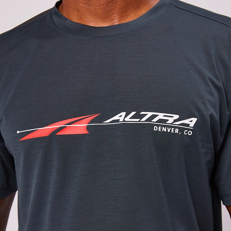 Altra EVERYDAY PERFORMANCE SHORT SLEEVE T-Shirt Herre Sort | AL0649F95