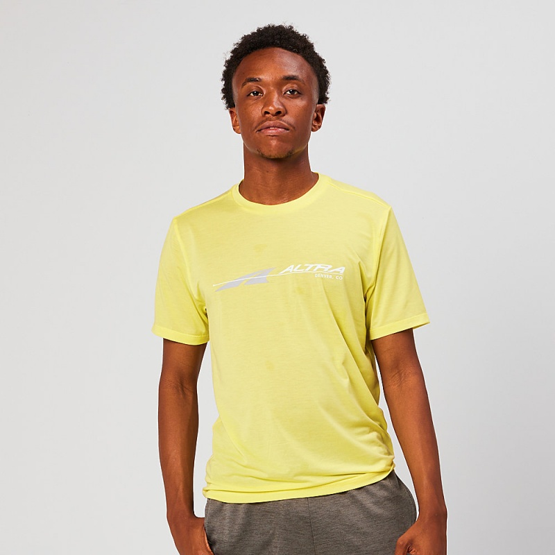 Altra EVERYDAY PERFORMANCE SHORT SLEEVE T-Shirt Herre Gul | AL6314G60